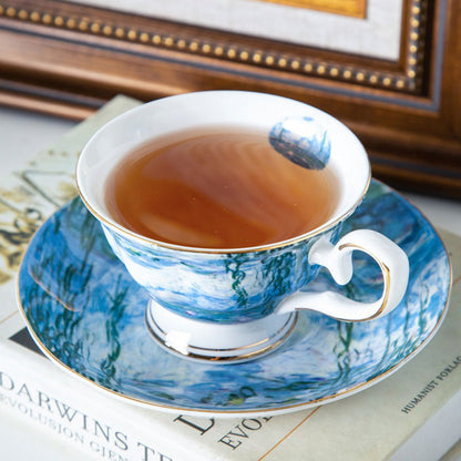 Bone China Tea Set – 6 Cups, Saucers, Spoons & Teapot