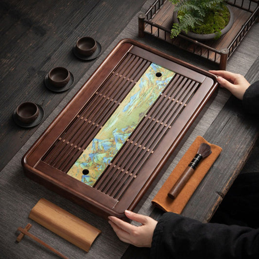 Wood Tea Tray with Drainage Pump – Thousand Miles Landscape