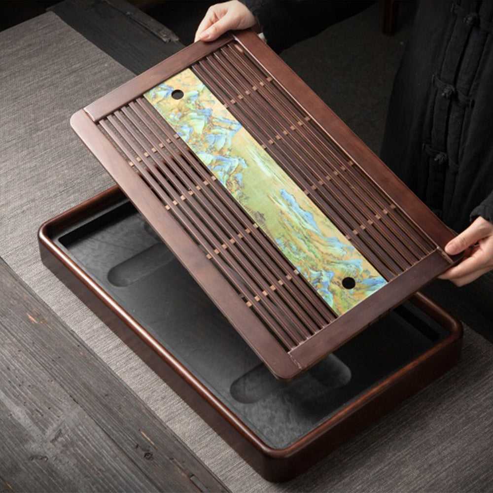 Wood Tea Tray with Drainage Pump – Thousand Miles Landscape