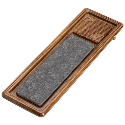 Bamboo Stone Tea Tray | Dual-Use Dry Wet Gongfu Drainage