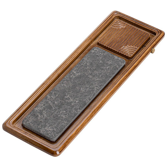 Bamboo Stone Tea Tray | Dual-Use Dry Wet Gongfu Drainage
