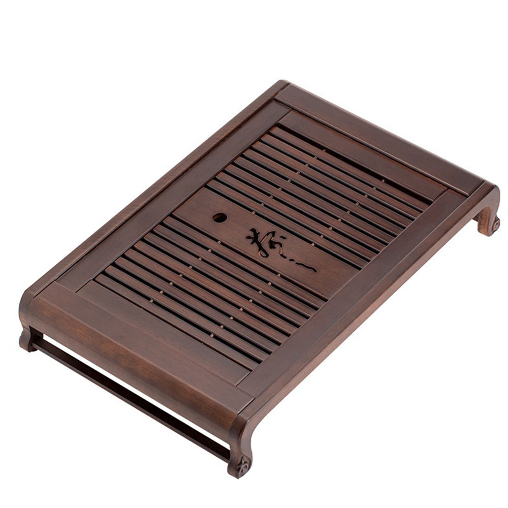 Ebony Wood Gongfu Tea Tray with Drainage Pump