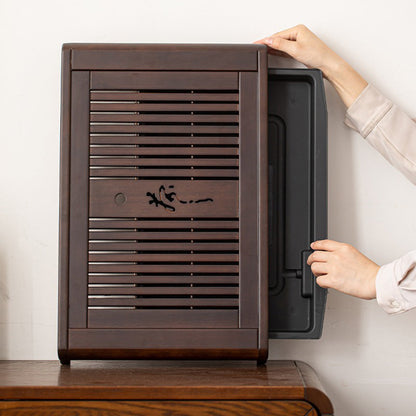 Ebony Wood Gongfu Tea Tray with Drainage Pump
