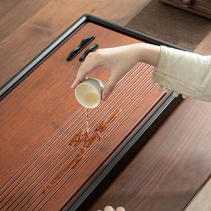 Large Bamboo Tea Tray with Drainage - Mountain Decor