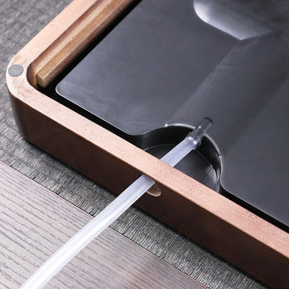 Tea Tray Solid Wood | Black Stone Kung Fu Tea Board