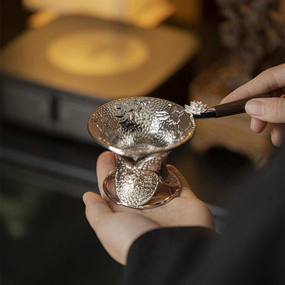 Lotus Goldfish Tea Strainer with Holder | Alloy Tea Filter