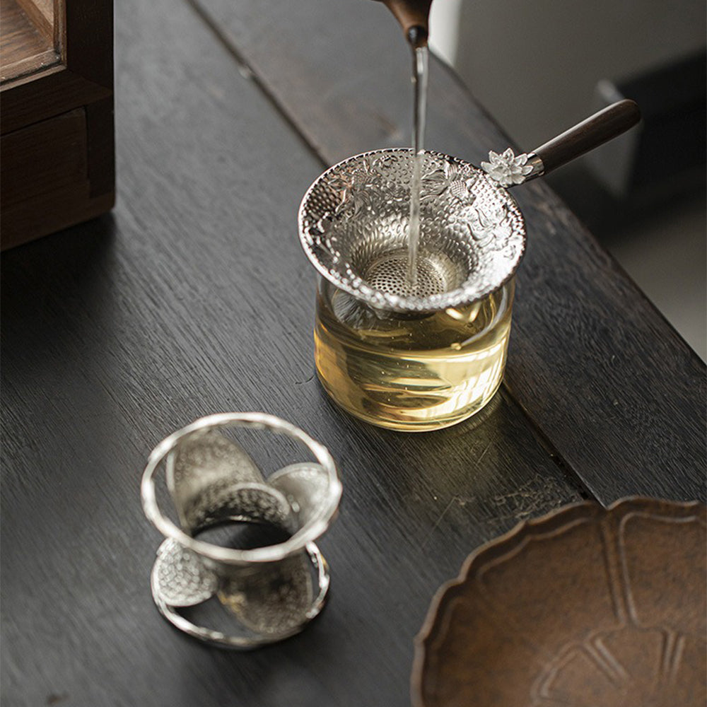 Lotus Goldfish Tea Strainer with Holder | Alloy Tea Filter