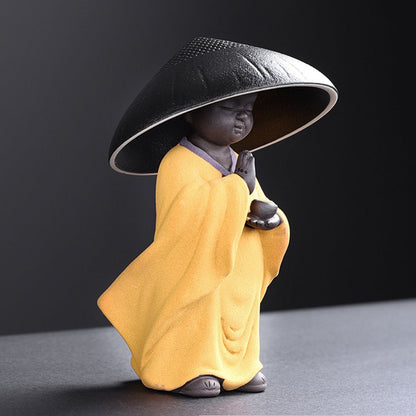 Tea Strainer Purple Clay Monk Hat Loose Leaf Filter Tea Pet