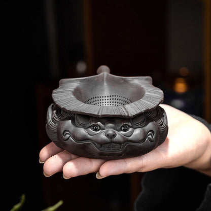 Dragon Purple Clay Tea Strainer & Tea Pet — Zisha