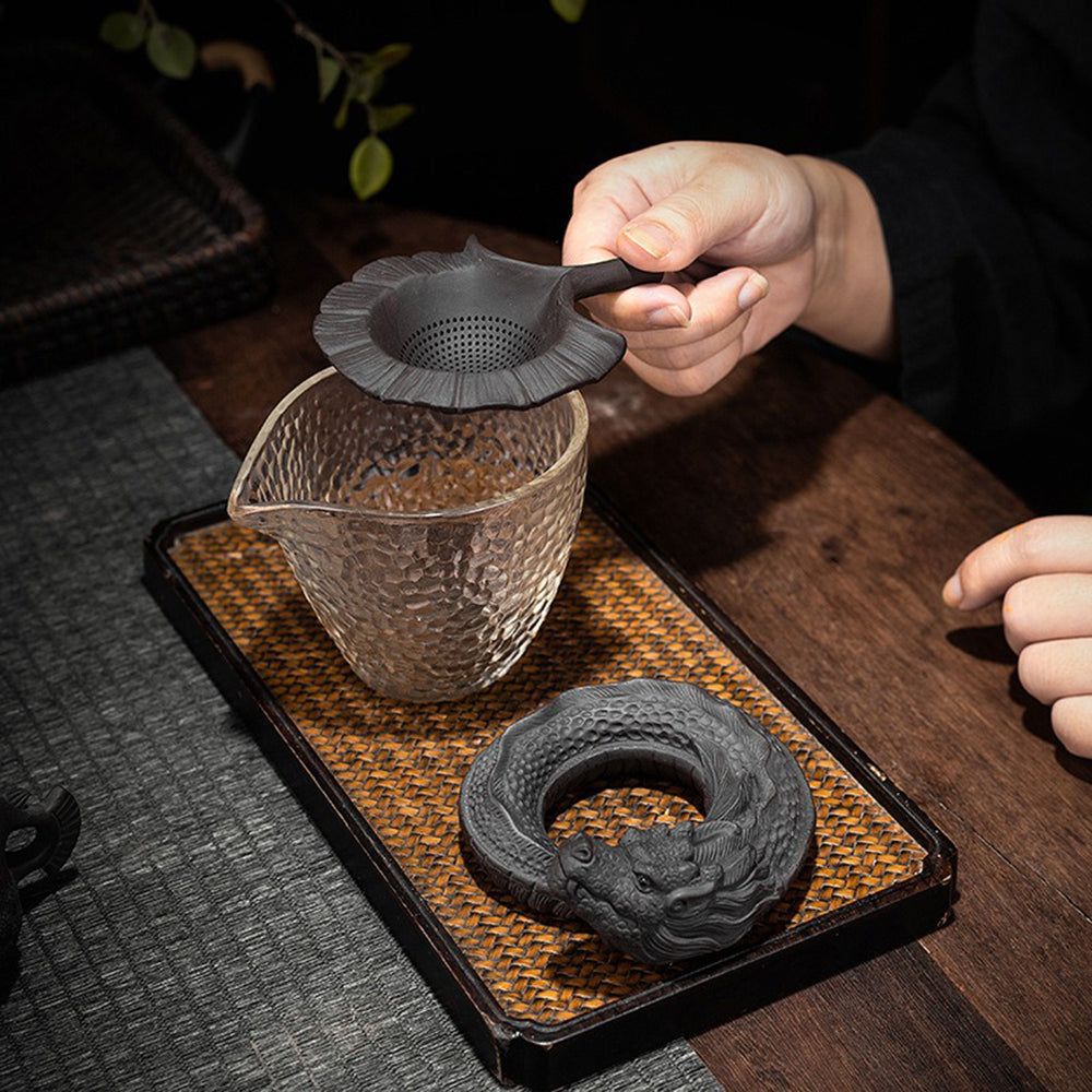 Dragon Purple Clay Tea Strainer & Tea Pet — Zisha