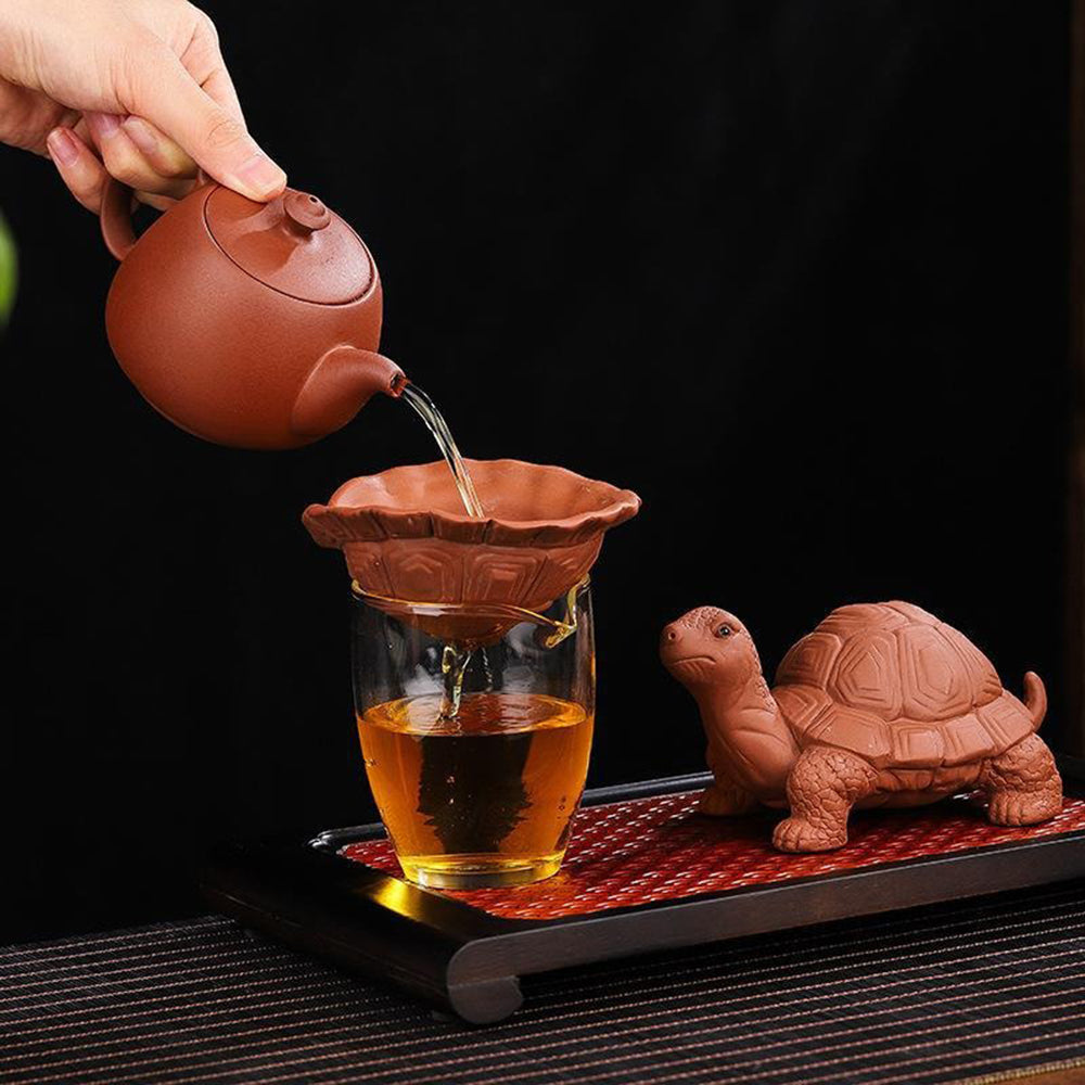 Tea Pet Strainer Turtle Yixing Clay Dual-Use Loose Leaf