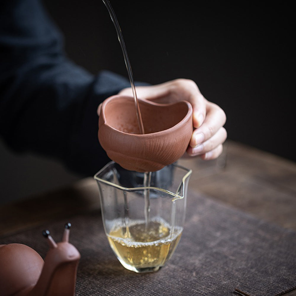 Tea Strainer Snail Tea Pet Yixing Clay Handmade Dual-Use