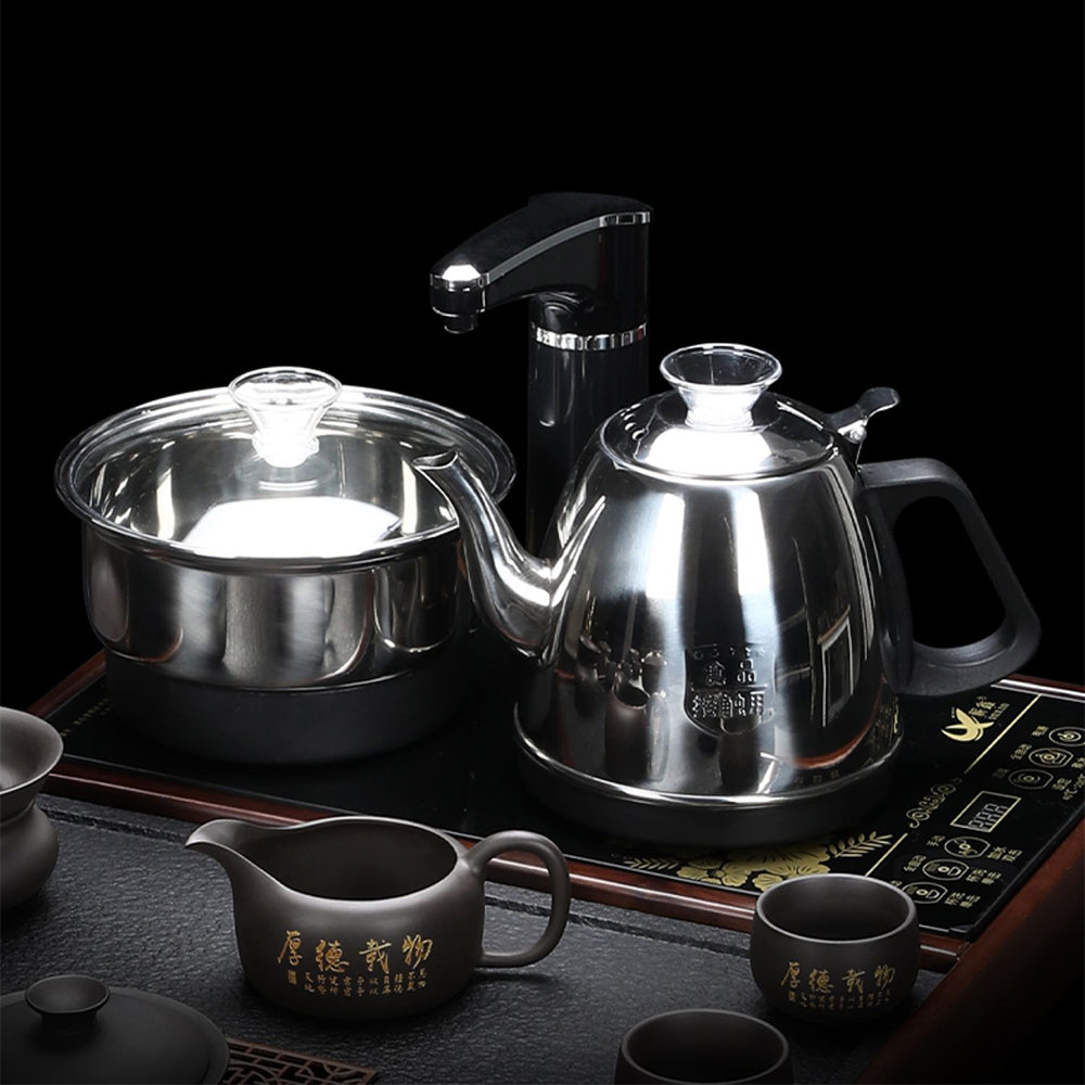 Automatic Gongfu Tea Set Purple Clay Tray Induction 16-Pc