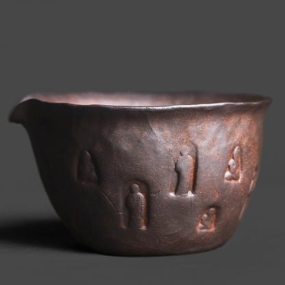 Fair Cup Coarse Pottery Dunhuang Buddha Engraved 220ml Pitcher
