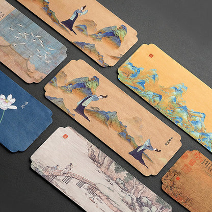 Tea Table Mat Chinese Landscape Suede Dual-Side 4 Styles