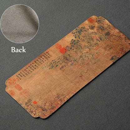 Tea Table Mat Chinese Landscape Suede Dual-Side 4 Styles