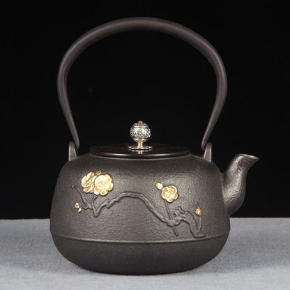 Cast Iron Teapot Set with Induction Cooker – Plum Blossom
