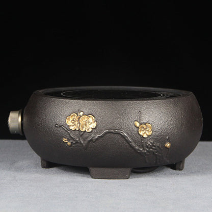 Cast Iron Teapot Set with Induction Cooker – Plum Blossom