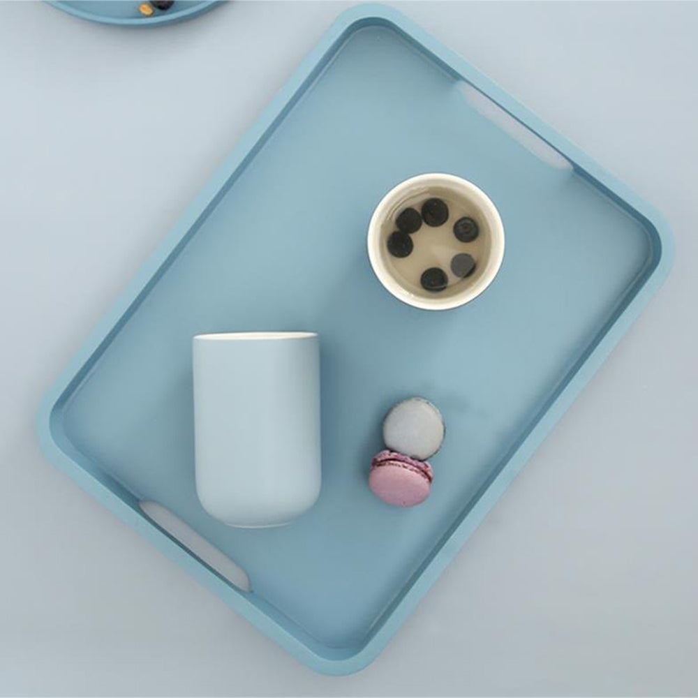 Ceramic Tea Set with Teapot, 6 Cups, Tray & Iron Rack