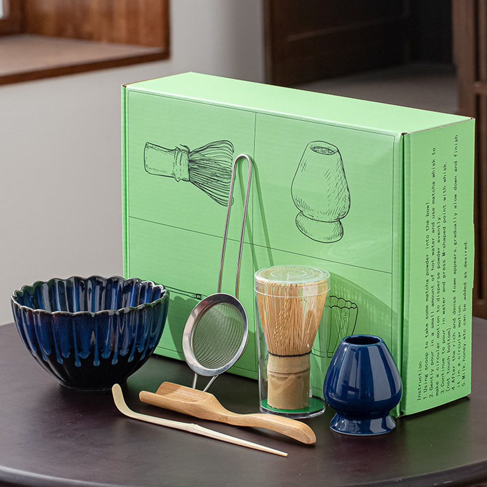 Matcha Tea Set | Chawan Bowl, Bamboo Whisk & 6-Piece Kit