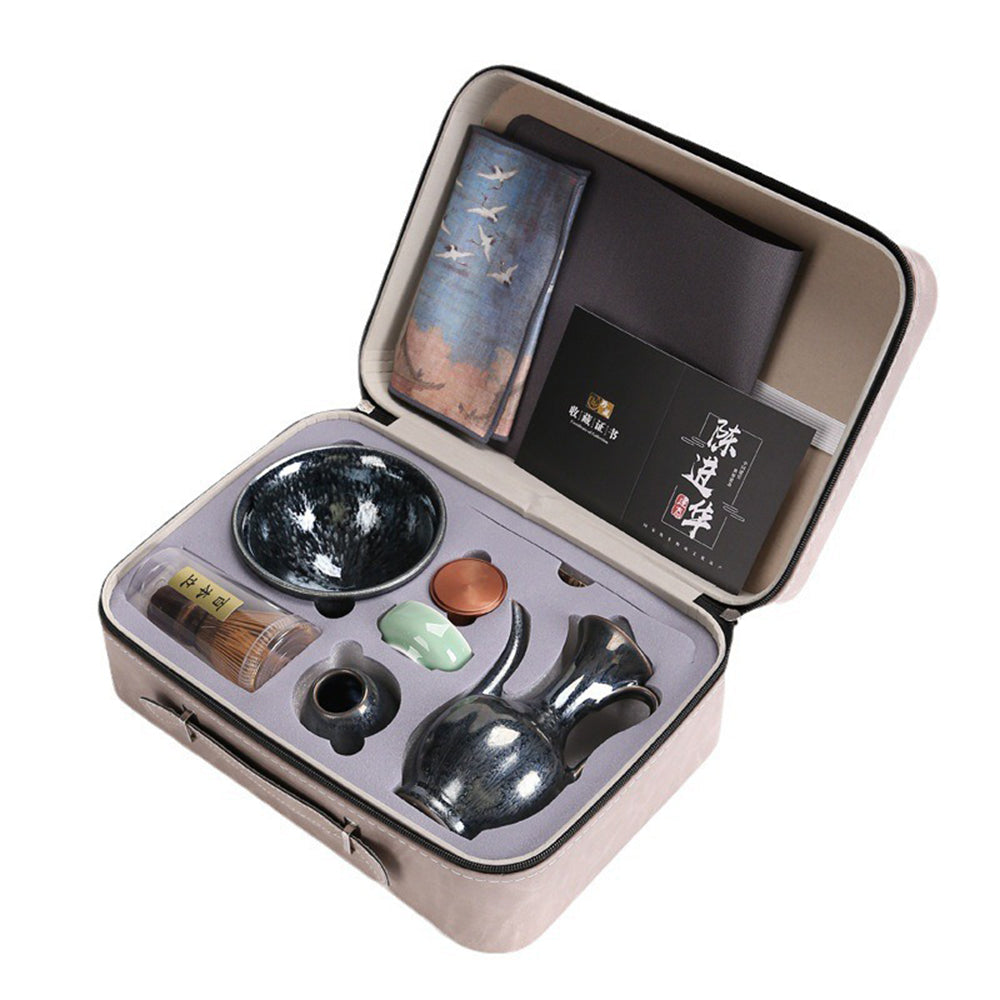 Matcha Tea Set Jianzhan Tenmoku | Travel Case 10-Piece