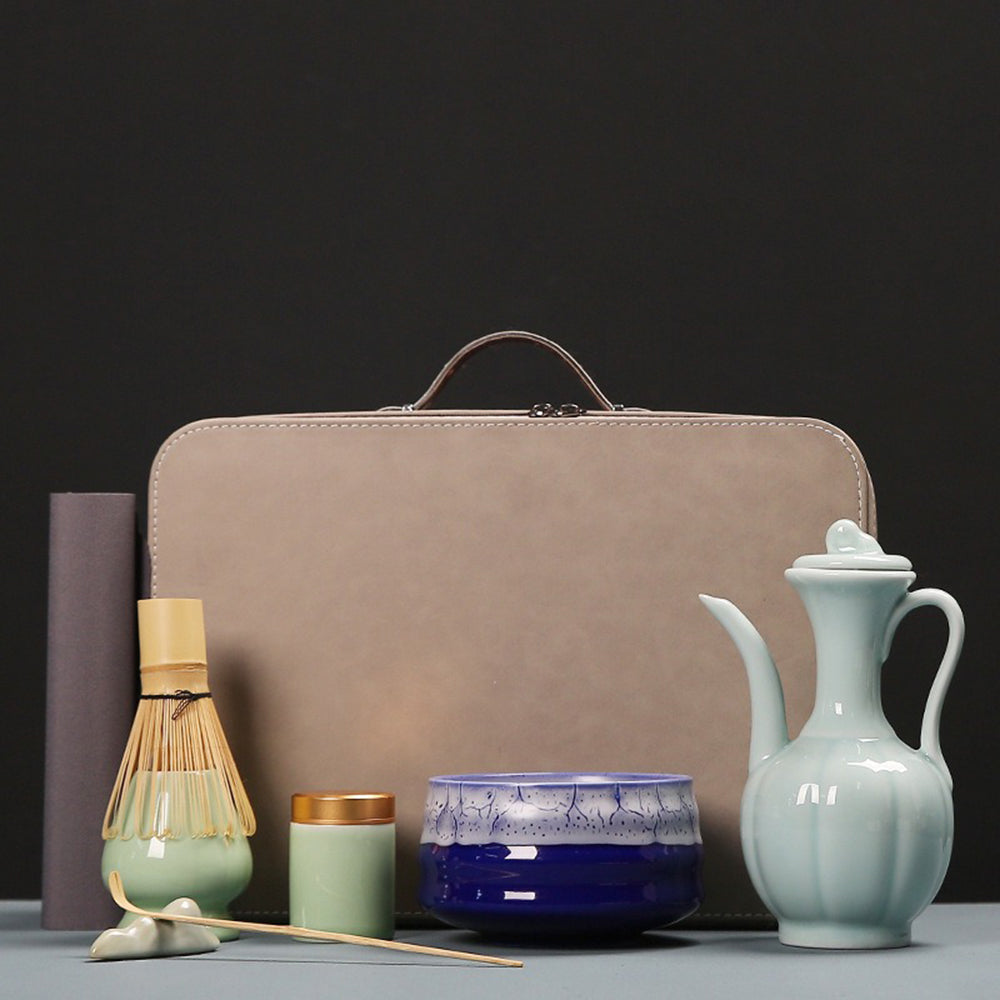 Matcha Tea Set with Travel Bag – Chawan, Bamboo Whisk & Teapot