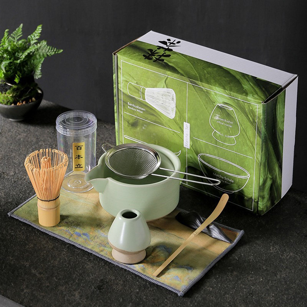 Matcha Tea Set Ruyao Ceramic Chawan Bowl Whisk 7-Piece Kit