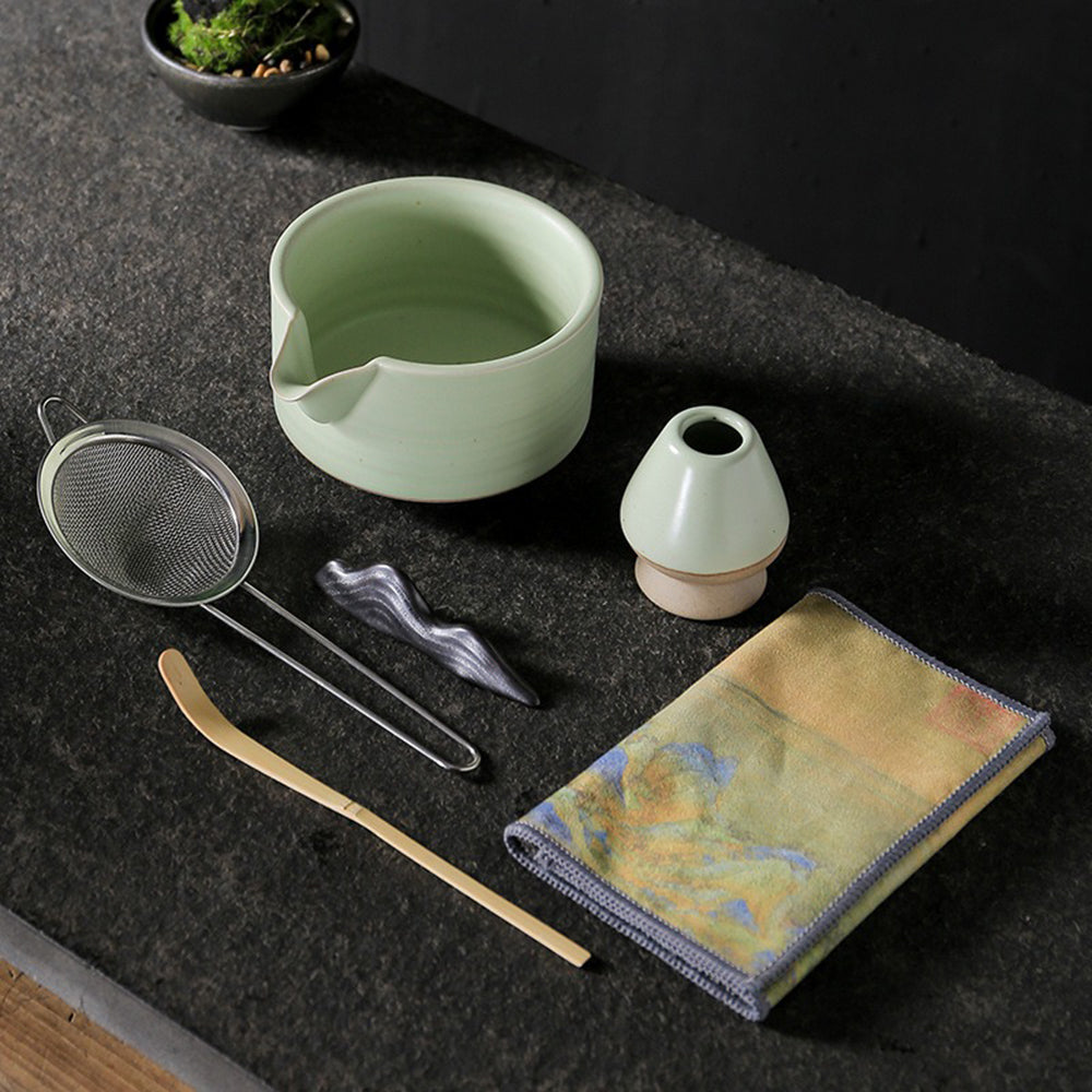 Matcha Tea Set Ruyao Ceramic Chawan Bowl Whisk 7-Piece Kit