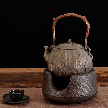 Tetsubin Cast Iron Teapot Bodhidharma Wood Grain 1300ml