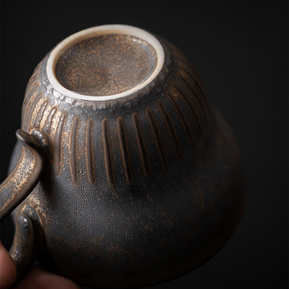 Ceramic Tea Cup with Saucer Bizen-yaki Style 200ml