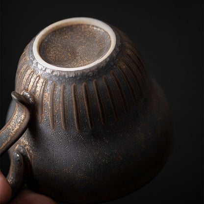 Ceramic Tea Cup with Saucer Bizen-yaki Style 200ml