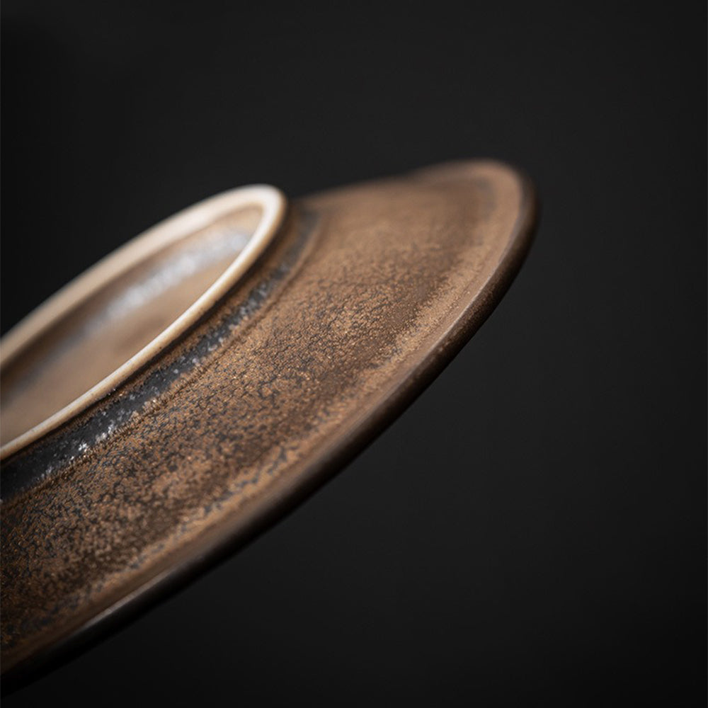 Ceramic Tea Cup with Saucer Bizen-yaki Style 200ml