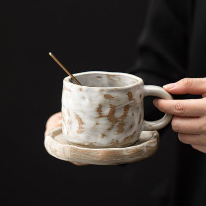 Handmade Ceramic Mug with Coaster & Spoon – Tokoname-yaki