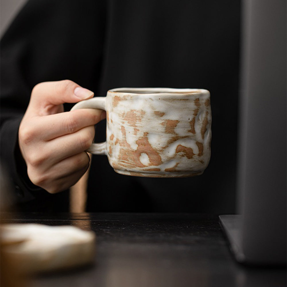 Handmade Ceramic Mug with Coaster & Spoon – Tokoname-yaki