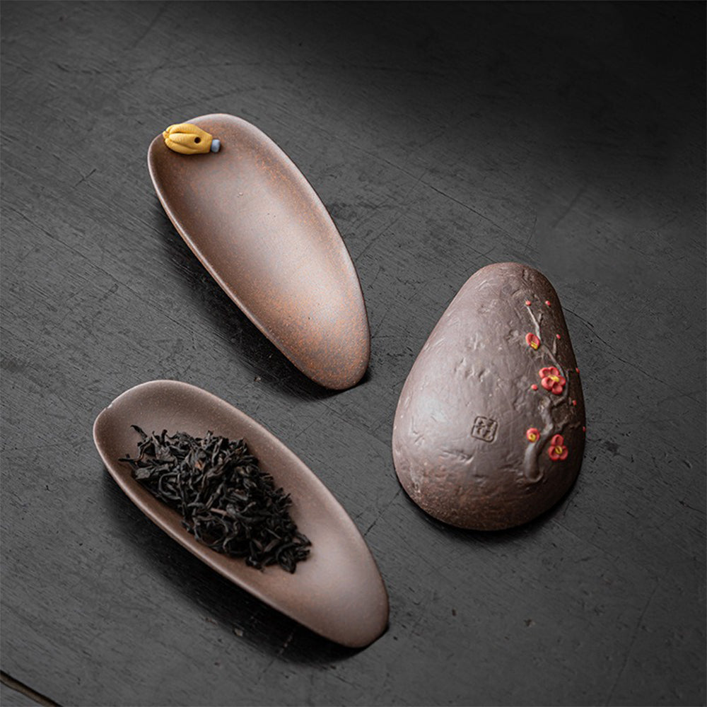 Cha He Tea Holder Coarse Pottery Tea Presenter