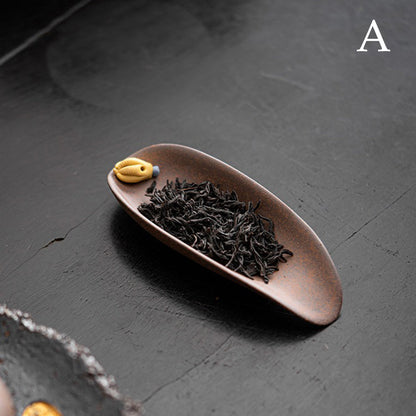 Cha He Tea Holder Coarse Pottery Tea Presenter