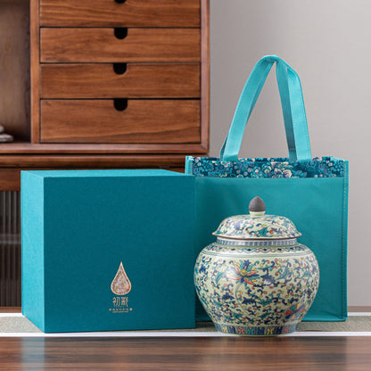 Tea Caddy Large | Blue White Porcelain Airtight Tea Jar