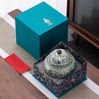 Tea Caddy Large | Blue White Porcelain Airtight Tea Jar