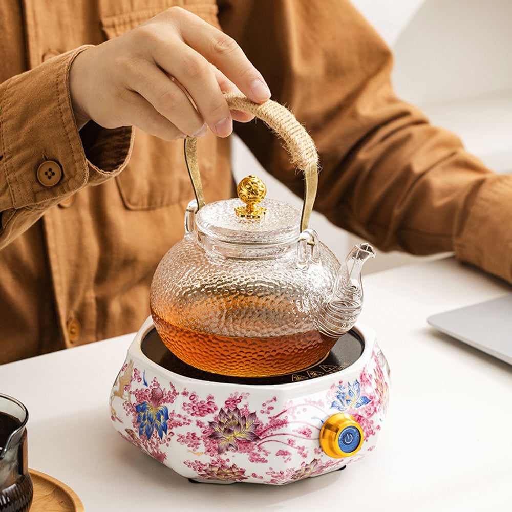 Induction Cooker Teapot Warmer Lotus Ceramic – 1000W 5-Gear