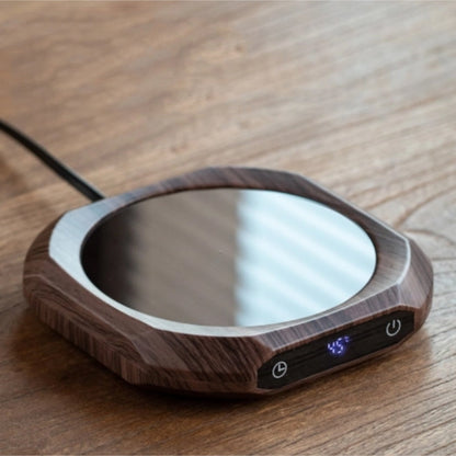 Mug Warmer with Temperature Control – Walnut Desk Beverage Warmer