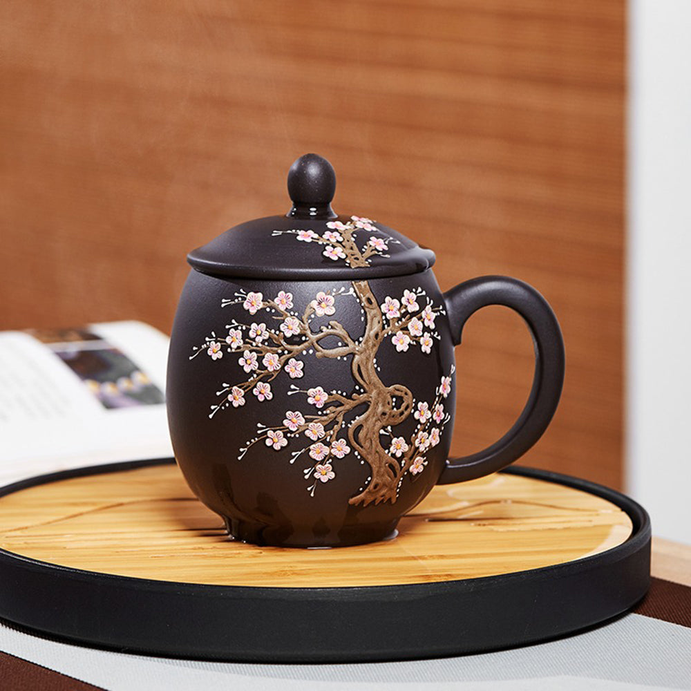 Color Changing Tea Cup – Yixing Purple Clay Plum Blossom 460ml