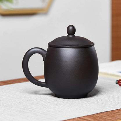 Purple Clay Teacup Color Changing Peony Lidded Cup