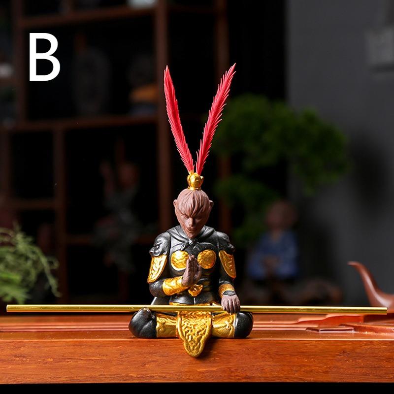 Wukong Ceramic Tea Pet Black Myth Colored Glaze 3 Styles