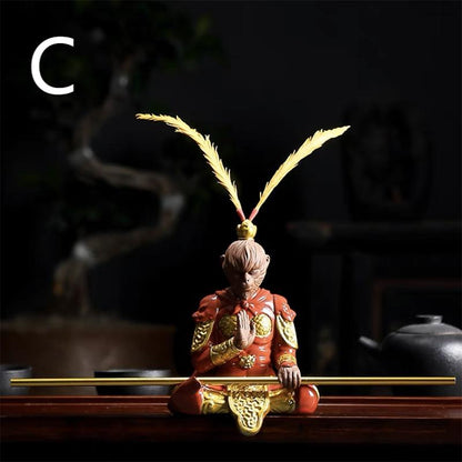Wukong Ceramic Tea Pet Black Myth Colored Glaze 3 Styles