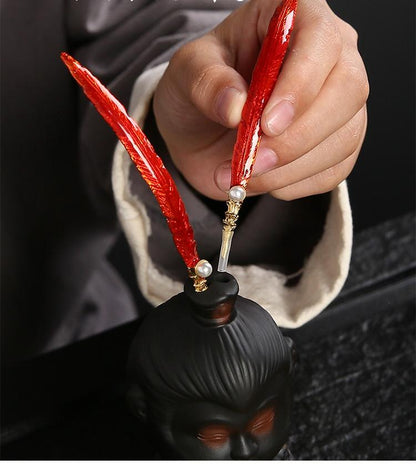 Cute Wukong Purple Pottery Tea Pet Black Myth