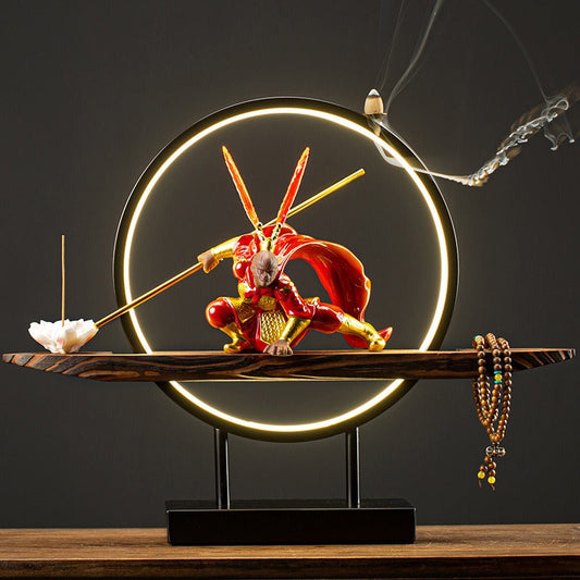 Wukong Tea Pet LED Light Incense Holder Set Black Myth