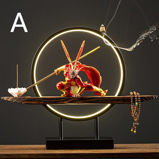 Wukong Tea Pet LED Light Incense Holder Set Black Myth