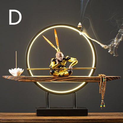 Wukong Tea Pet LED Light Incense Holder Set Black Myth