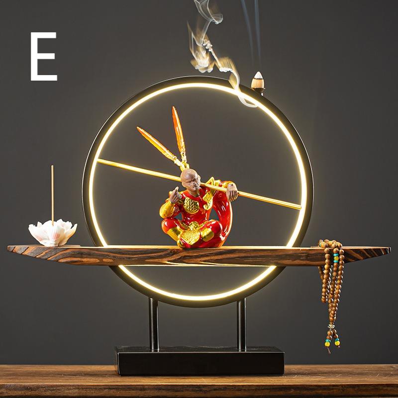 Wukong Tea Pet LED Light Incense Holder Set Black Myth