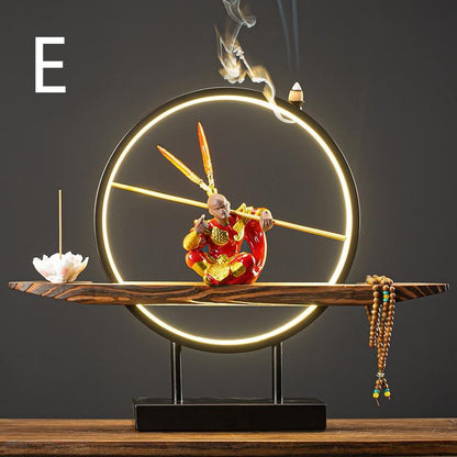 Wukong Tea Pet LED Light Incense Holder Set Black Myth